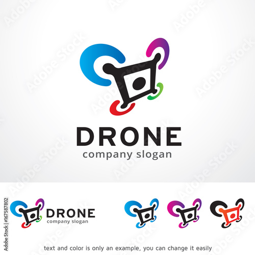 Drone Logo Template Design Vector, Emblem, Design Concept, Creative Symbol, Icon