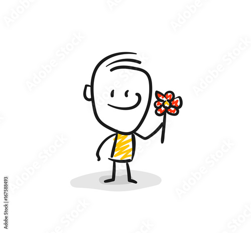 Strichfiguren / Strichmännchen: Blume, Dankeschön. (Nr. 51)