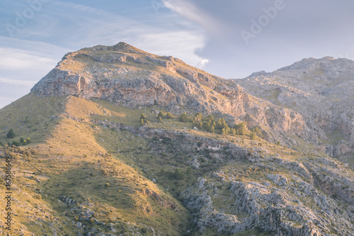 mediterranean mountains against blue sky