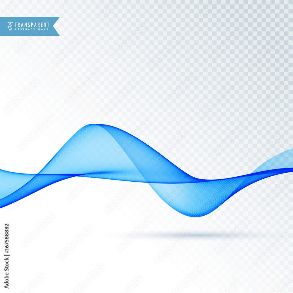abstract blue transparent wave background Stock Vector | Adobe Stock