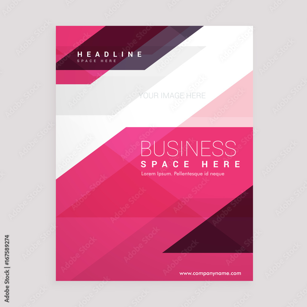 pink geometric brochure flyer business annual report laflet cover design template