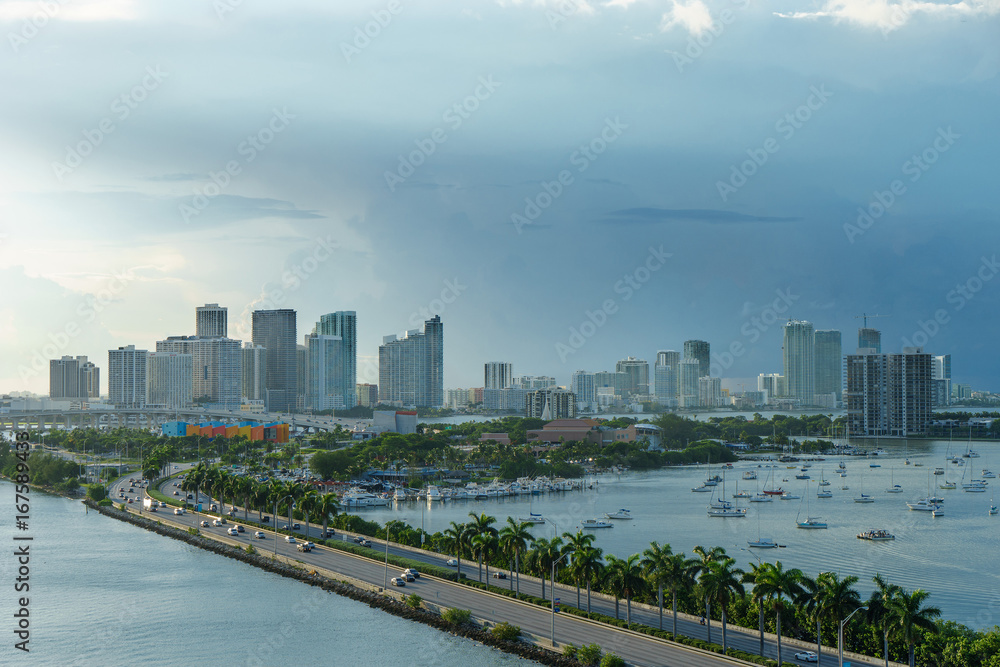 View of the Miami from a cruise liner