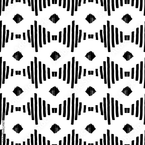 Original tribal seamless pattern. Black and white ornament. Vector illustration eps 10.