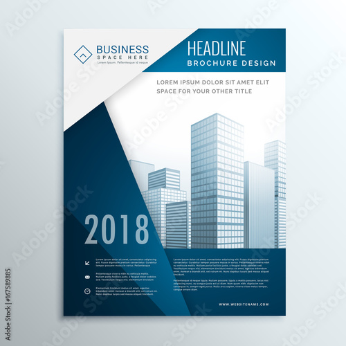 business brochure leaflet cover page design for annual report vector illustration