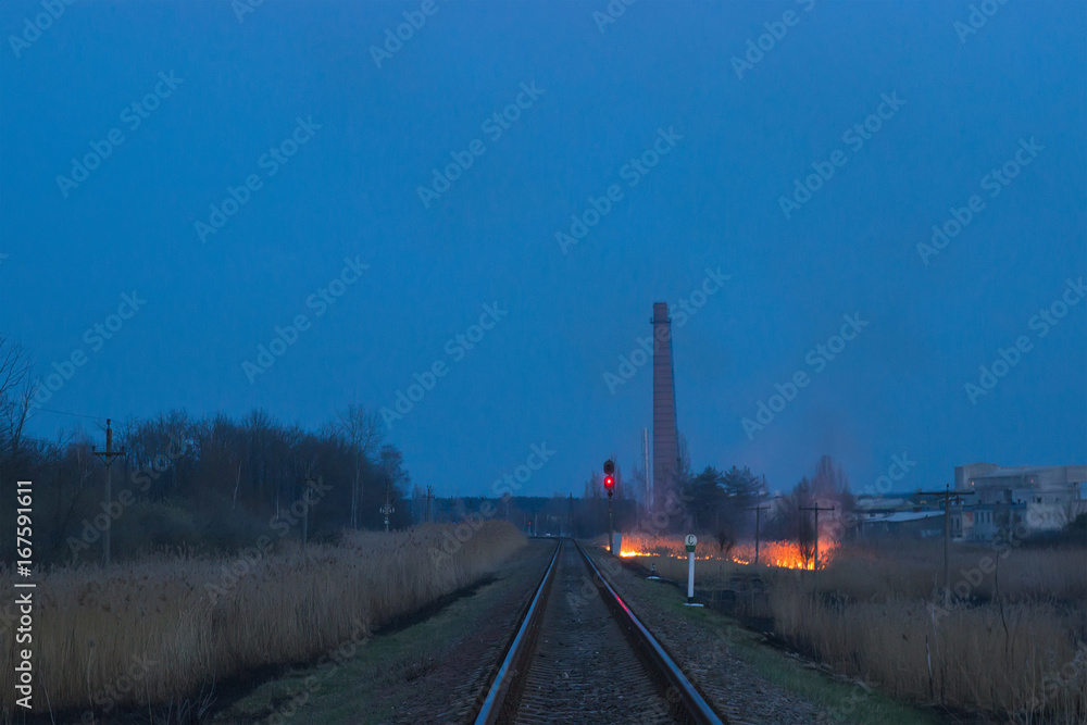 Fototapeta premium Accidents caused by the sparks of the fire