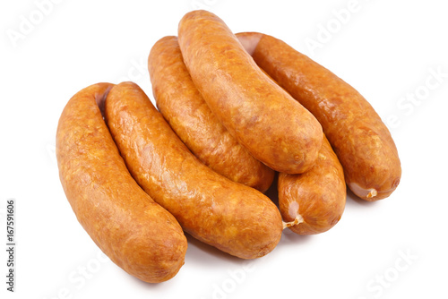 Sausage, jess cold meats isolated on white background