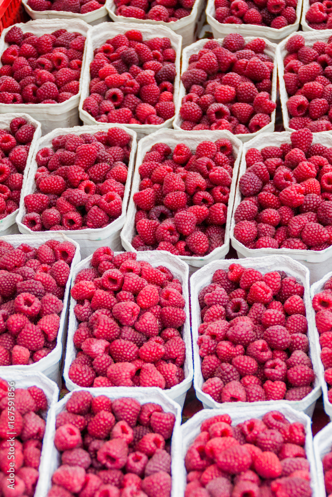 Raspberry stall at Riga Central market, Latvia Raspberry stall at Riga Central market, Latvia