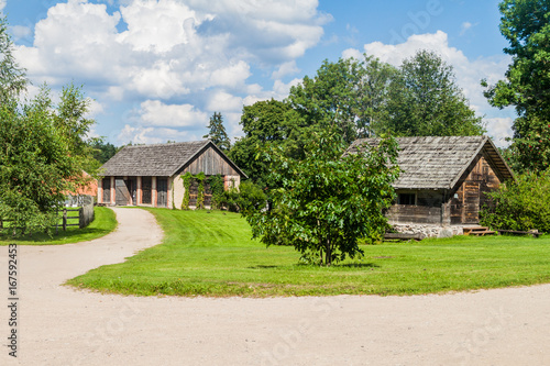 Old village house in Turaida Museum Reserve, Latvia
