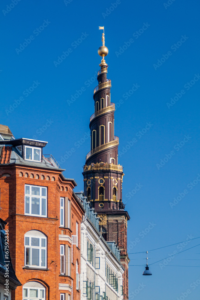 Church of Our Saviour tower in Copenhagen, Denmark