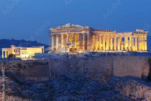 Parthenon in Athens at sunset 