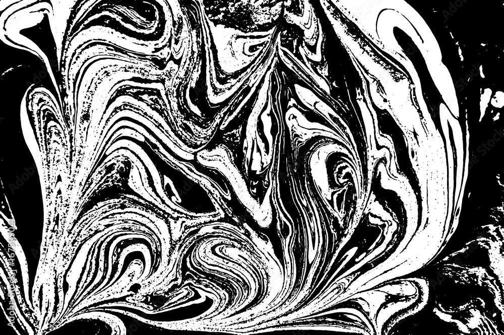 Black and white liquid texture. Watercolor hand drawn marbling illustration. Abstract vector background. Monochrome marble pattern. Black and white liquid texture. Watercolor hand drawn marbling illustration. Abstract vector background. Monochrome marble pattern.