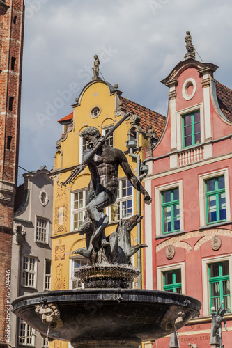 Neptune's fountain in Gdansk, Poland