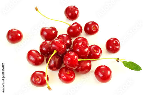 Heap of ripe red cherry