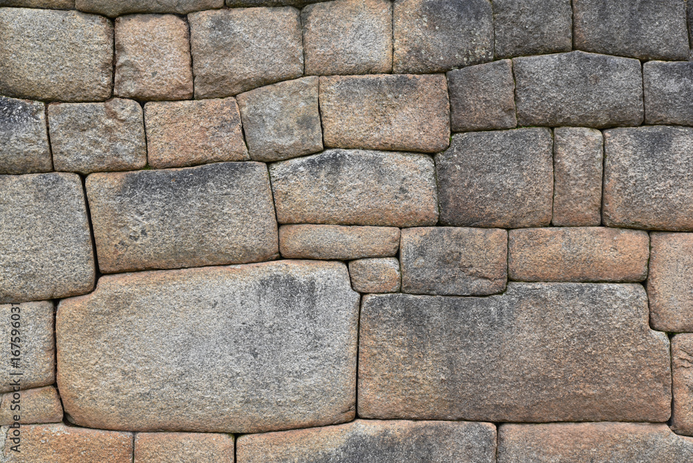 Fototapeta premium Mur en pierres à joints vifs au Machu Picchu au Pérou