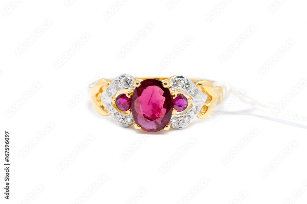 Pink Diamond with white diamond and gold ring Pink Diamond with white diamond and gold ring