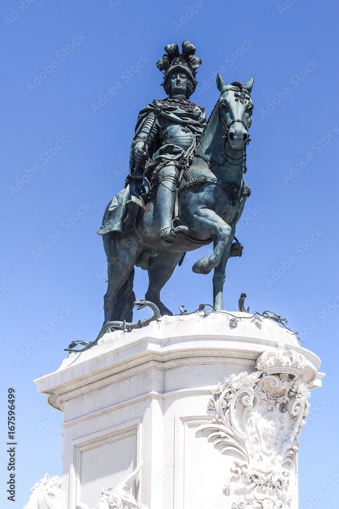 Statue of Don Jose I on the Commerce Square in Lisbon.The date of opening is 1775.