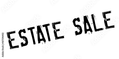 Estate Sale rubber stamp. Grunge design with dust scratches. Effects can be easily removed for a clean, crisp look. Color is easily changed.