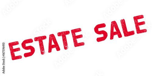 Estate Sale rubber stamp. Grunge design with dust scratches. Effects can be easily removed for a clean, crisp look. Color is easily changed.
