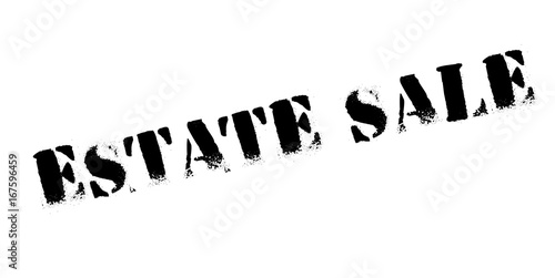 Estate Sale rubber stamp. Grunge design with dust scratches. Effects can be easily removed for a clean, crisp look. Color is easily changed.
