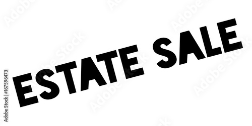 Estate Sale rubber stamp. Grunge design with dust scratches. Effects can be easily removed for a clean, crisp look. Color is easily changed.