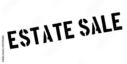 Estate Sale rubber stamp. Grunge design with dust scratches. Effects can be easily removed for a clean, crisp look. Color is easily changed.