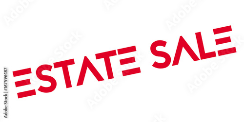 Estate Sale rubber stamp. Grunge design with dust scratches. Effects can be easily removed for a clean, crisp look. Color is easily changed.