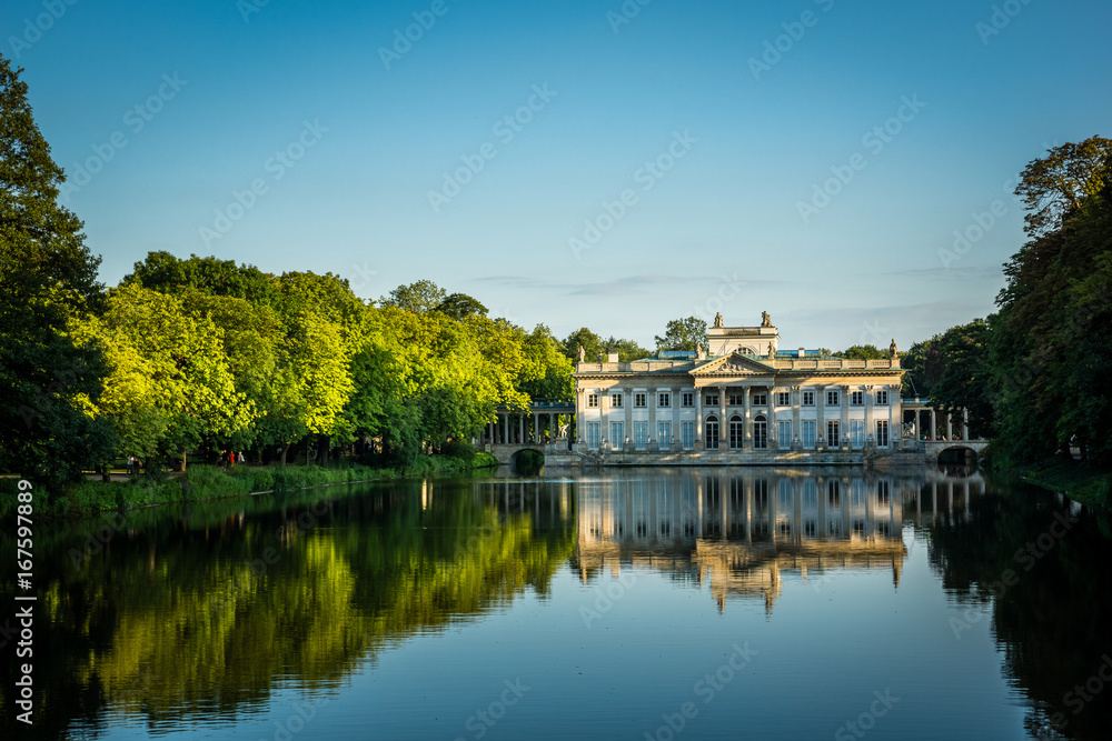 Royal Palace on the Water in Lazienki Park in Warsaw, Poland