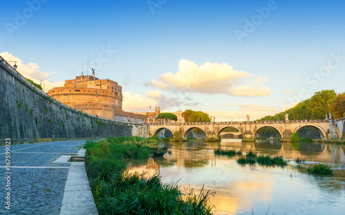 Castel Sant'Angelo in Rome during sunset, Italy