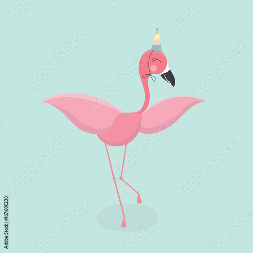 Cute cartoon flamingo. © musicphone1