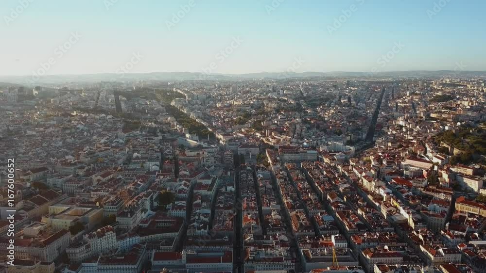 Sky view from the charming city of Lisbon and its downtow Sky view from the charming city of Lisbon and its downtow