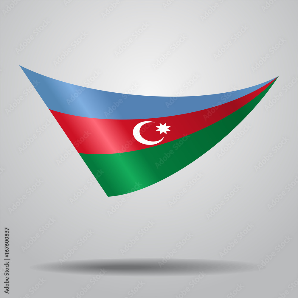 Obraz premium Azerbaijani flag background. Vector illustration.