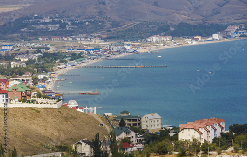 Home urban village on the shore of the Black sea.Crimea.