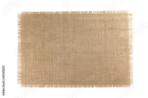 Burlap Fabric isolated on white background