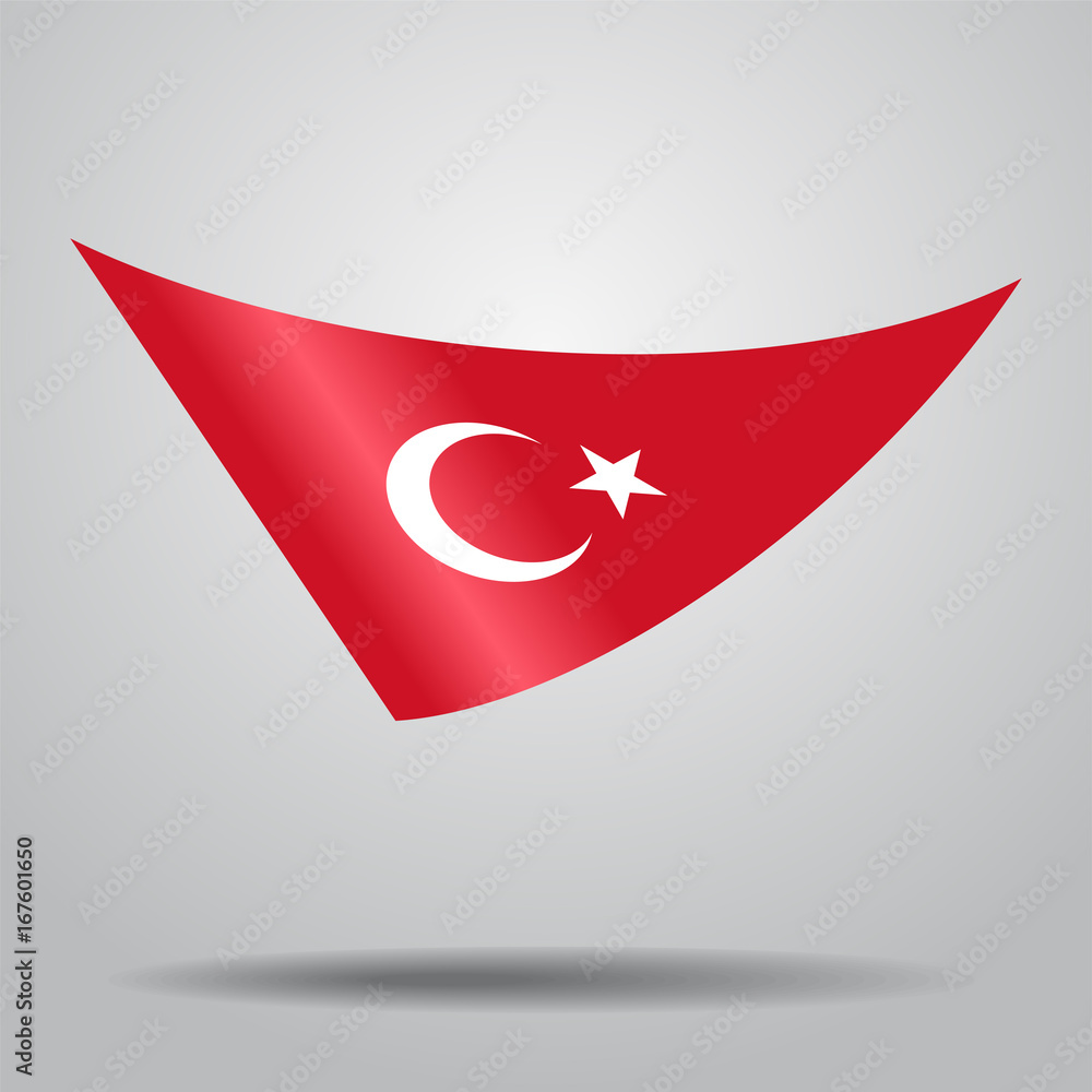 Obraz premium Turkish flag background. Vector illustration.