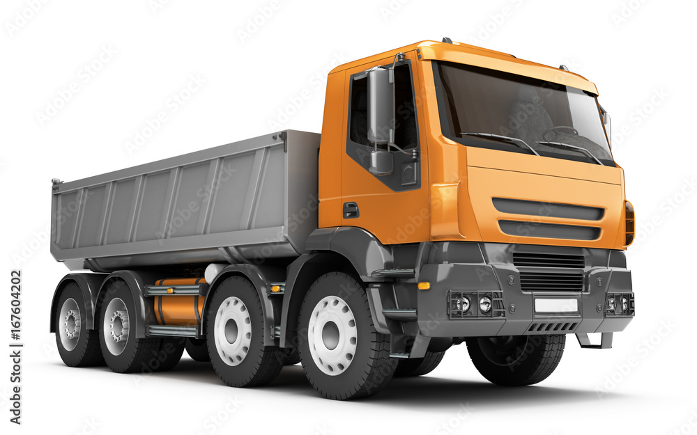 Empty Dump Truck. Perspective Empty Dump Truck. Perspective