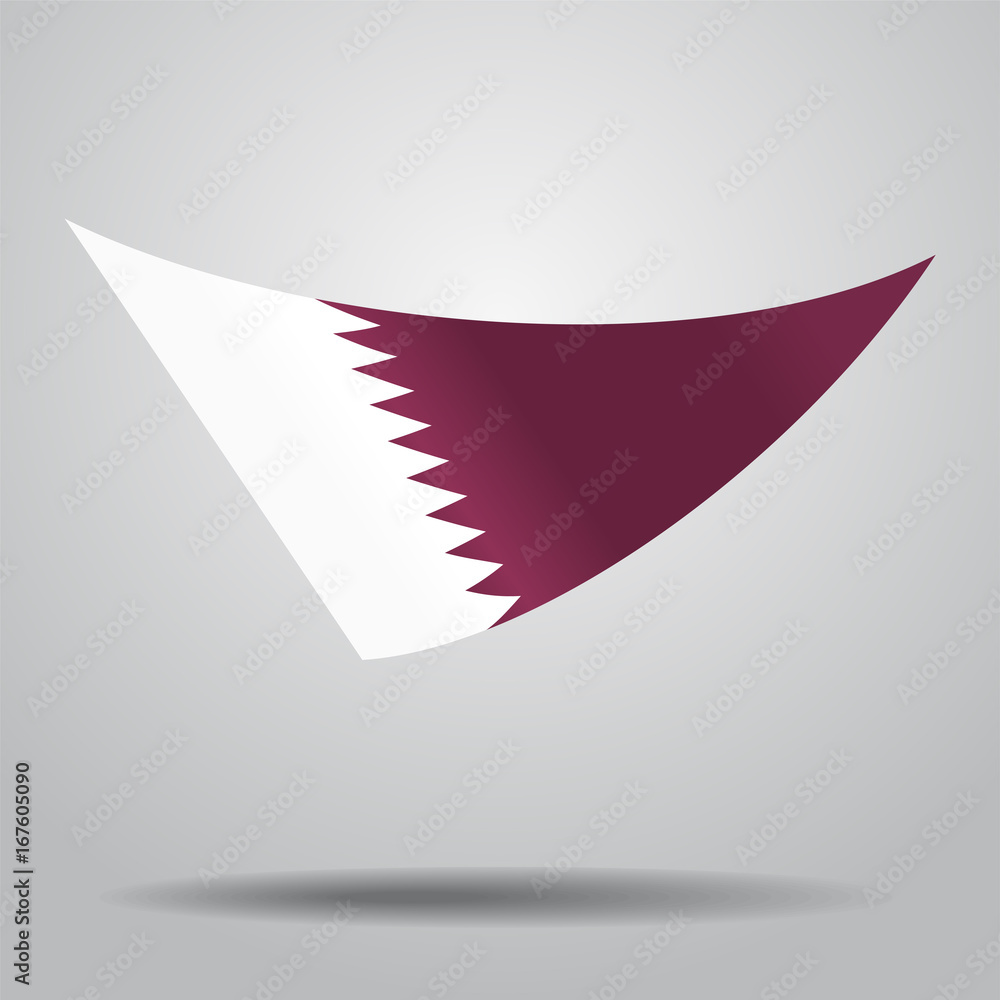 Obraz premium Qatari flag background. Vector illustration.