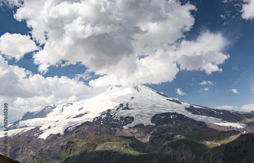 Colorful views of the highest mountain in Russia and Europe - mount Elbrus