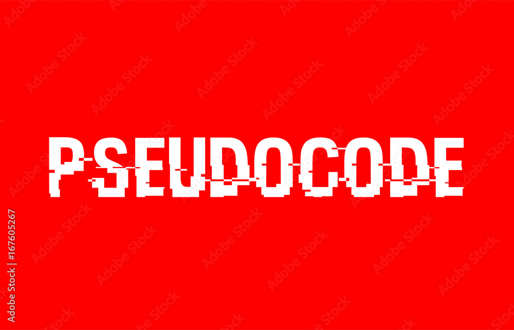 pseudocode text red white concept design background