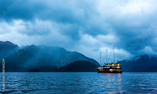 Dusk Falls Over Doubtful Sound, New Zealand photo