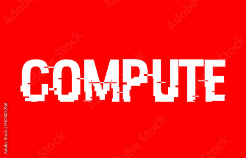 compute text red white concept design background