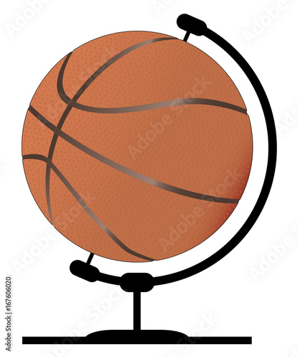 Mounted Basketball On Rotating Swivel