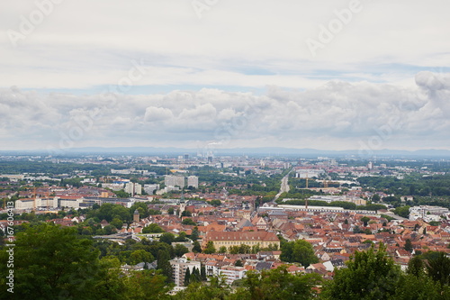 Blick vom Turmberg auf Durlach und Karlsruhe 