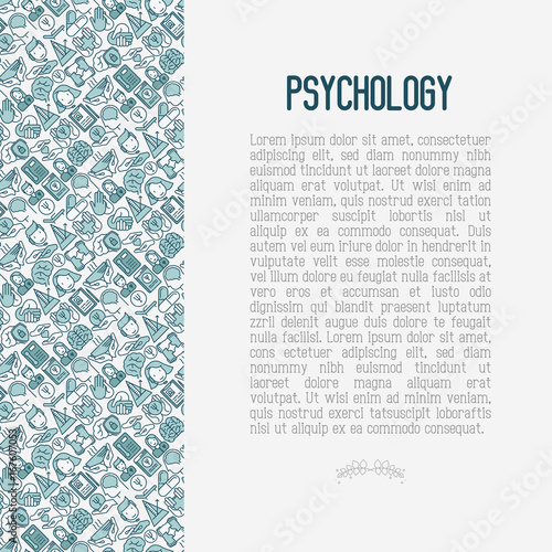 Psychological help concept with thin line icons. Vector illustration for web page, banner, print media.