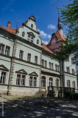 Background of Shenborn Castle in the Ukrainian carpathians