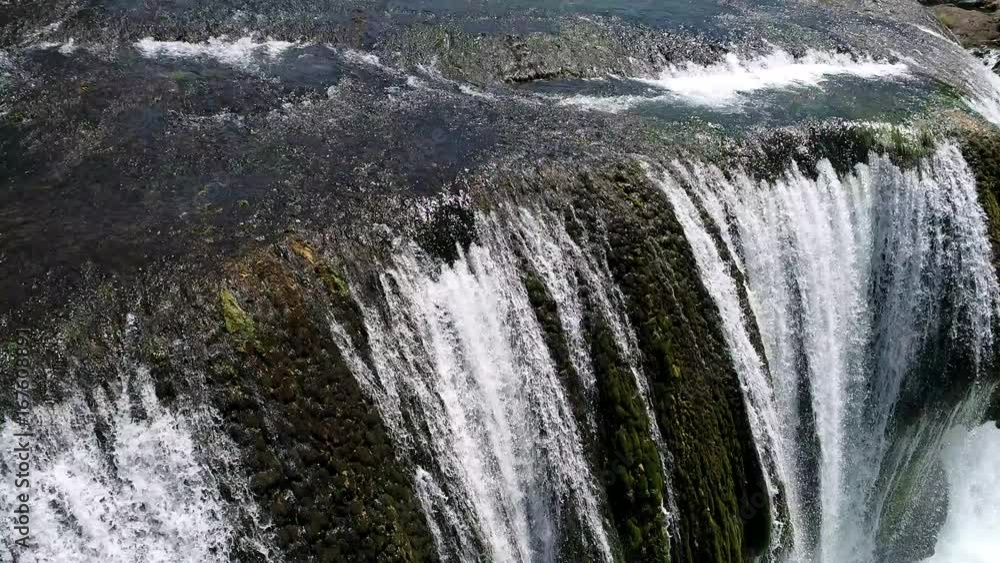 aerial drone flying over beautiful waterfall strbacki buk in bosnia and herzegovina cristal clear drinking water on wild river waterfalls aerial drone flying over beautiful waterfall strbacki buk in bosnia and herzegovina cristal clear drinking water on wild river waterfalls