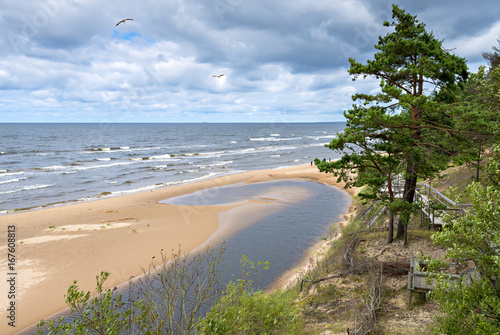 Summer day at sandy beach of the Baltic Sea  Europe