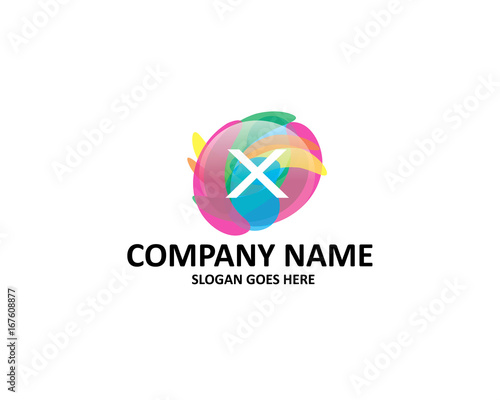 x letter abstract colorful logo