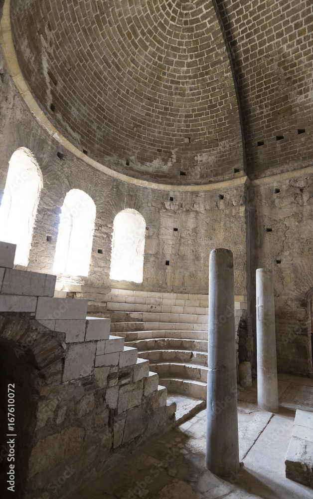 Elements of church architecture place of burial of St. Nicholas in Demre, Turkey 