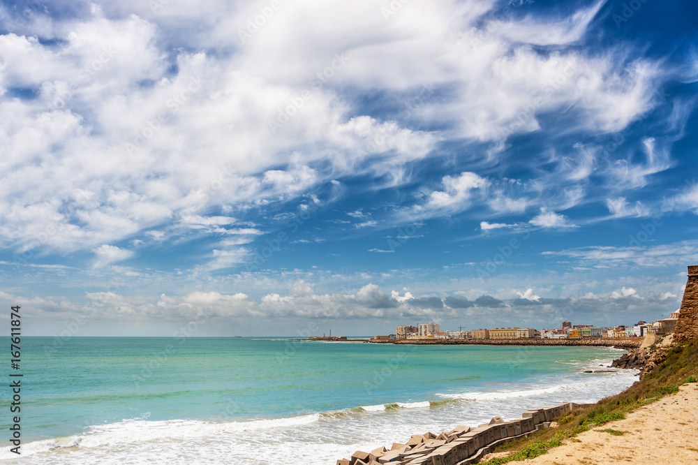 Küste und Strand bei Cadiz an der Costa de la luz