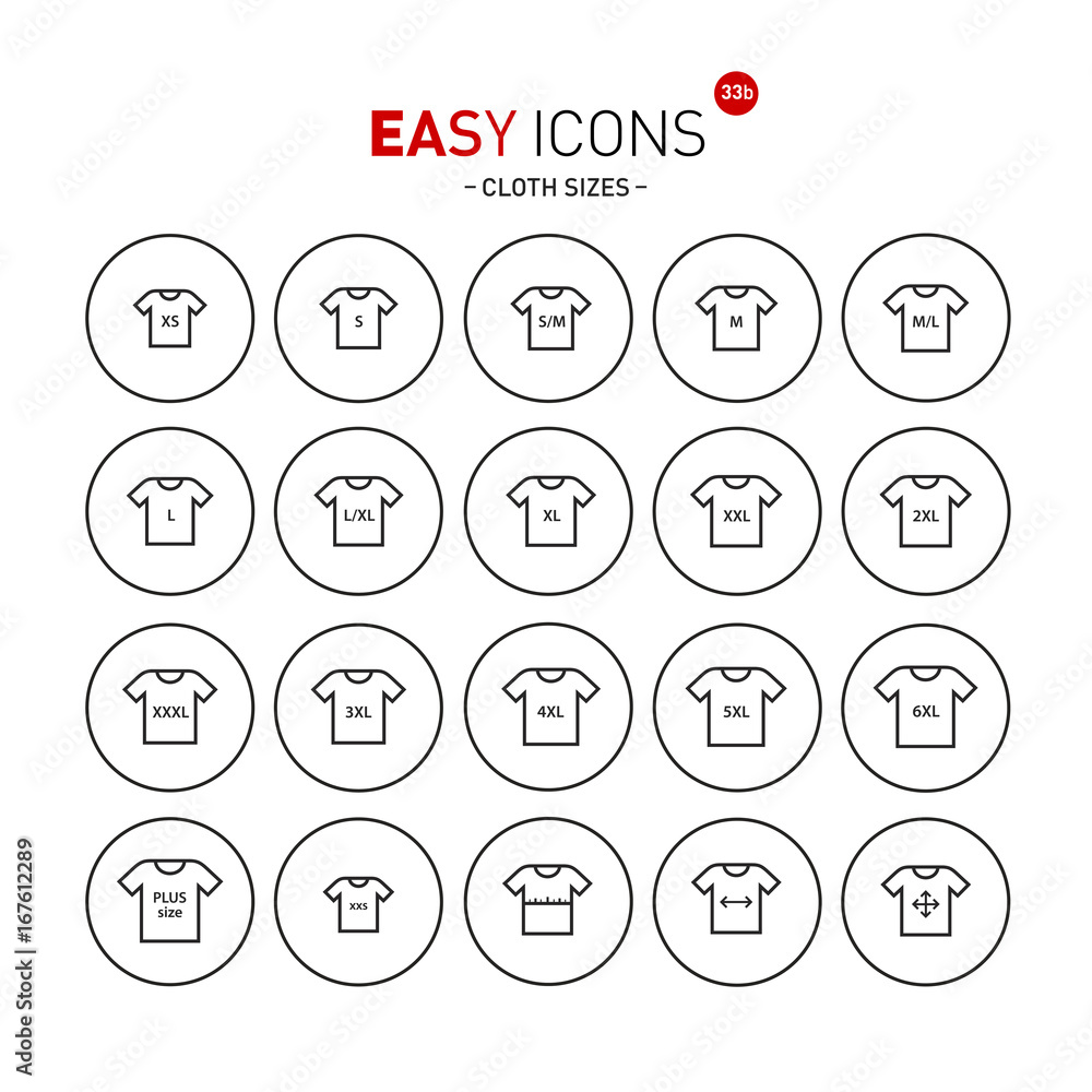 Easy icons 33b Cloth size Easy icons 33b Cloth size